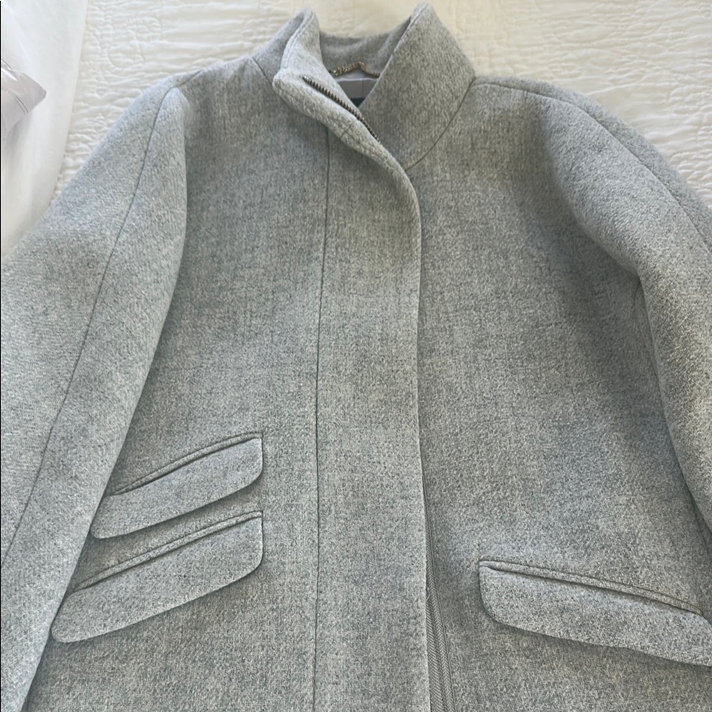 J. Crew Light Gray Trench Coat - Picture 3 of 7